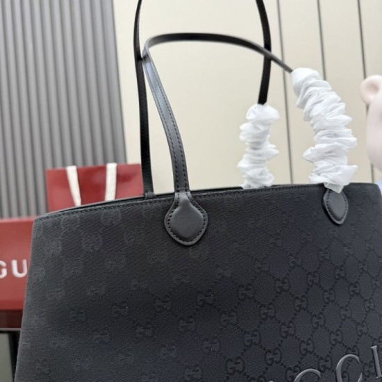 Replica AAA Borsa tote grande Gucci NY A00B4R tela GG nera Replica Perfetta Borsa tote grande Gucci NY A00B4R tela GG nera Imitazione Falsa
