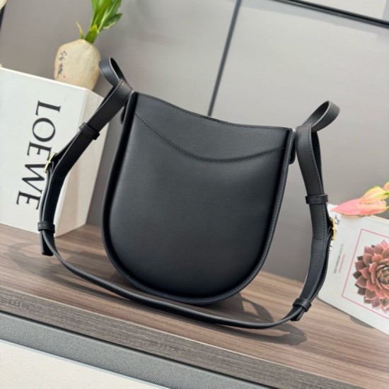 Replica Perfetta Borsa Loewe Hammock Slice nera Imitazione Falsa