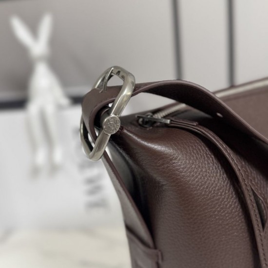 Replica Perfetta Borsa a tracolla grande Loewe Loop marrone Imitazione Falsa