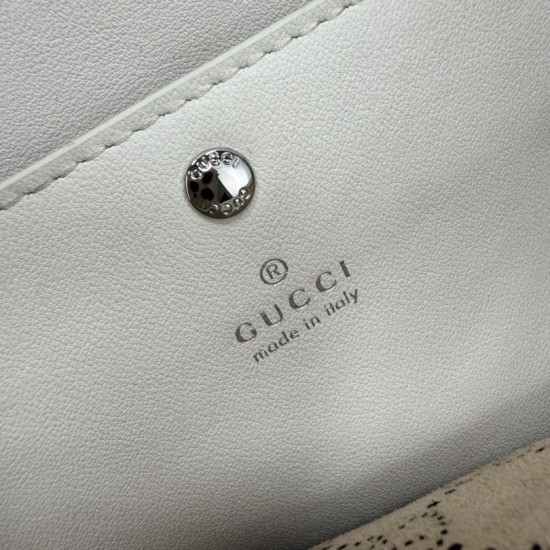 Replica Perfetta Borsa Gucci Tribeca con motivo logo GG traforato bianco Imitazione Falsa