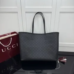 Replica Perfetta Borsa tote grande Gucci Tribeca nero (GG Denim) Imitazione Falsa