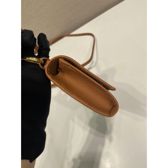 Replica AAA Mini borsa Prada 1MT042 Marrone Copia Perfetta Mini borsa Prada 1MT042 Marrone Imitazione Falsa