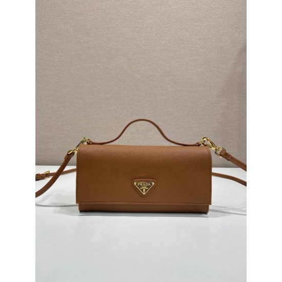Replica AAA Mini borsa Prada 1MT042 Marrone Copia Perfetta Mini borsa Prada 1MT042 Marrone Imitazione Falsa