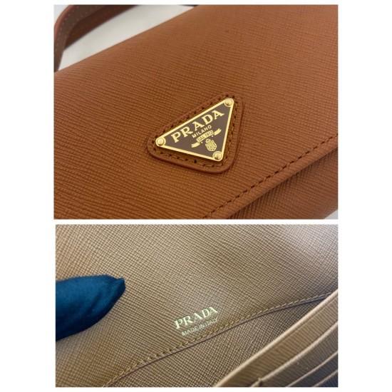 Replica AAA Mini borsa Prada 1MT042 Marrone Copia Perfetta Mini borsa Prada 1MT042 Marrone Imitazione Falsa