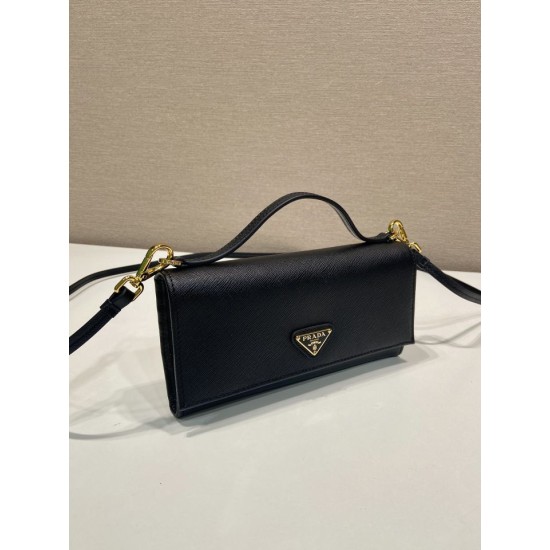 Replica AAA Mini borsa a tracolla Prada 1MT042 Nero Copia Perfetta Mini borsa a tracolla Prada 1MT042 Nero Imitazione Falsa