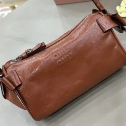 Replica AAA Borsa a tracolla Hobo Miu Miu Ribbon 5NE029 Marrone Copia Perfetta Borsa a tracolla Hobo Miu Miu Ribbon 5NE029 Marrone Imitazione Falsa