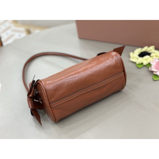Replica AAA Borsa a tracolla Hobo Miu Miu Ribbon 5NE029 Marrone Copia Perfetta Borsa a tracolla Hobo Miu Miu Ribbon 5NE029 Marrone Imitazione Falsa