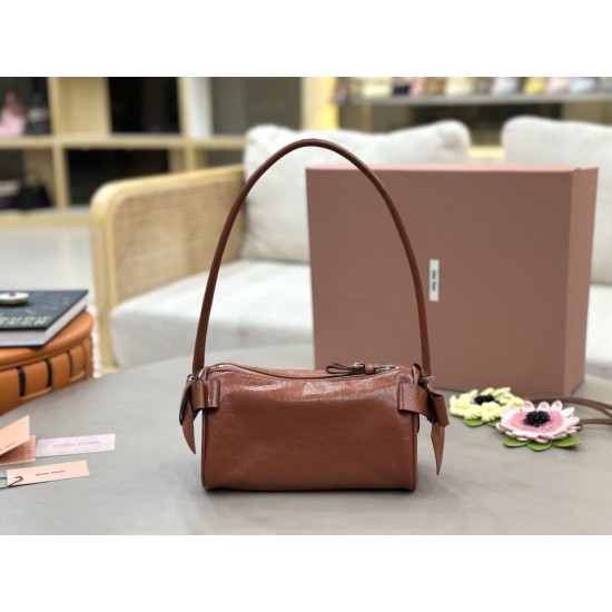 Replica AAA Borsa a tracolla Hobo Miu Miu Ribbon 5NE029 Marrone Copia Perfetta Borsa a tracolla Hobo Miu Miu Ribbon 5NE029 Marrone Imitazione Falsa