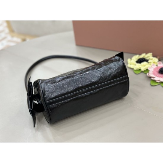 Replica AAA Borsa a tracolla Hobo Miu Miu Ribbon 5NE029 Nero Copia Perfetta Borsa a tracolla Hobo Miu Miu Ribbon 5NE029 Nero Imitazione Falsa