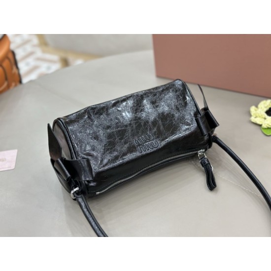 Replica AAA Borsa a tracolla Hobo Miu Miu Ribbon 5NE029 Nero Copia Perfetta Borsa a tracolla Hobo Miu Miu Ribbon 5NE029 Nero Imitazione Falsa