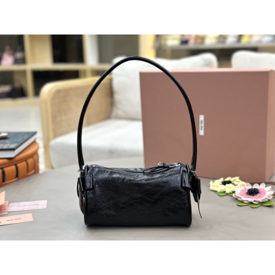 Replica AAA Borsa a tracolla Hobo Miu Miu Ribbon 5NE029 Nero Copia Perfetta Borsa a tracolla Hobo Miu Miu Ribbon 5NE029 Nero Imitazione Falsa