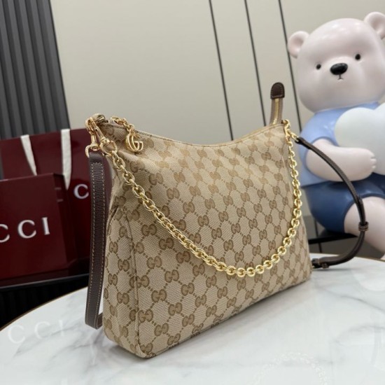 Replica AAA Borsa a tracolla piccola Gucci A006OA Lady Lunetta GG Marrone Copia Perfetta Borsa a tracolla piccola Gucci A006OA Lady Lunetta GG Marrone Imitazione Falsa