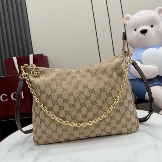 Replica AAA Borsa a tracolla piccola Gucci A006OA Lady Lunetta GG Marrone Copia Perfetta Borsa a tracolla piccola Gucci A006OA Lady Lunetta GG Marrone Imitazione Falsa
