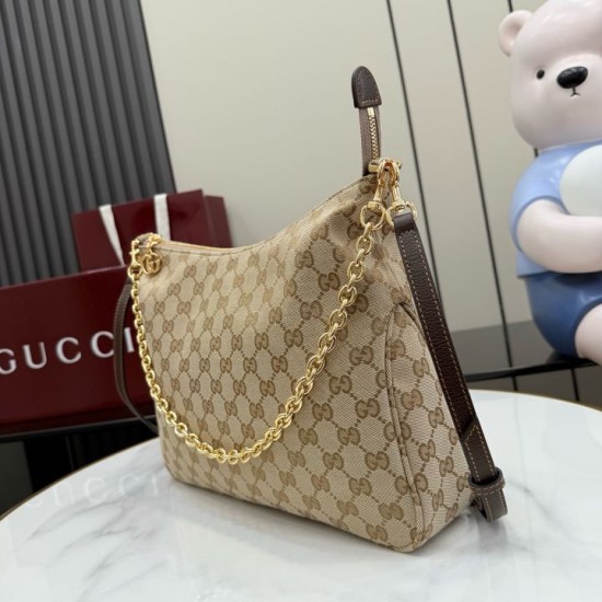 Replica AAA Borsa a tracolla piccola Gucci A006OA Lady Lunetta GG Marrone Copia Perfetta Borsa a tracolla piccola Gucci A006OA Lady Lunetta GG Marrone Imitazione Falsa