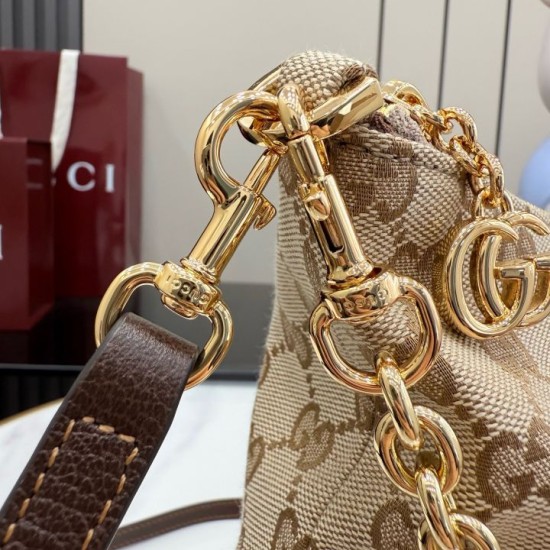 Replica AAA Borsa a tracolla piccola Gucci A006OA Lady Lunetta GG Marrone Copia Perfetta Borsa a tracolla piccola Gucci A006OA Lady Lunetta GG Marrone Imitazione Falsa