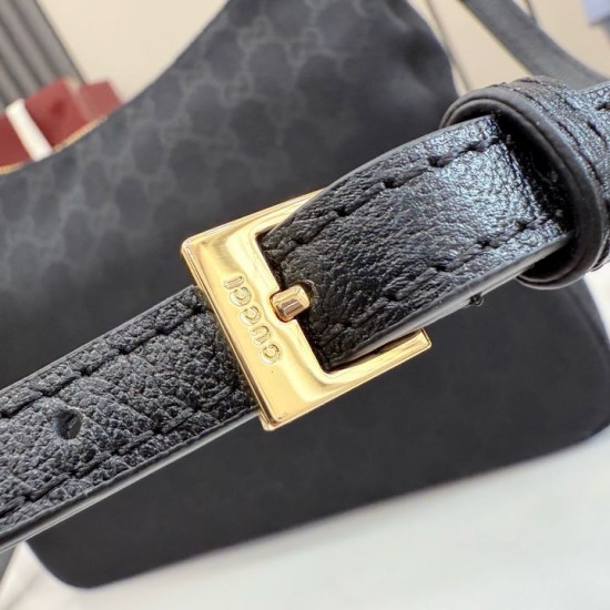 Replica AAA Borsa a tracolla piccola Gucci A006OA Lady Lunetta GG Nero Copia Perfetta Borsa a tracolla piccola Gucci A006OA Lady Lunetta GG Nero Imitazione Falsa