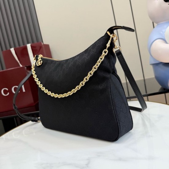 Replica AAA Borsa a tracolla piccola Gucci A006OA Lady Lunetta GG Nero Copia Perfetta Borsa a tracolla piccola Gucci A006OA Lady Lunetta GG Nero Imitazione Falsa