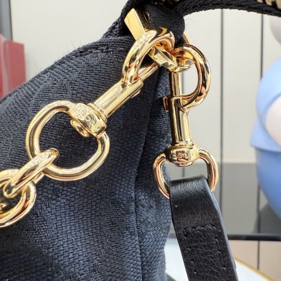 Replica AAA Borsa a tracolla piccola Gucci A006OA Lady Lunetta GG Nero Copia Perfetta Borsa a tracolla piccola Gucci A006OA Lady Lunetta GG Nero Imitazione Falsa