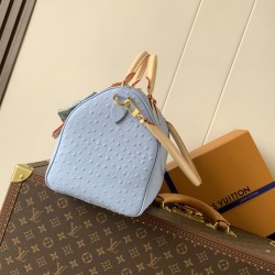 Replica AAA Borsa Louis Vuitton Speedy Soft 30 M89688 struzzo blu Copia Perfetta Borsa Louis Vuitton Speedy Soft 30 M89688 struzzo blu Imitazione Falsa