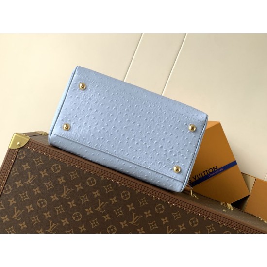 Replica AAA Borsa Louis Vuitton Speedy Soft 30 M89688 struzzo blu Copia Perfetta Borsa Louis Vuitton Speedy Soft 30 M89688 struzzo blu Imitazione Falsa