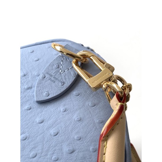 Replica AAA Borsa Louis Vuitton Speedy Soft 30 M89688 struzzo blu Copia Perfetta Borsa Louis Vuitton Speedy Soft 30 M89688 struzzo blu Imitazione Falsa