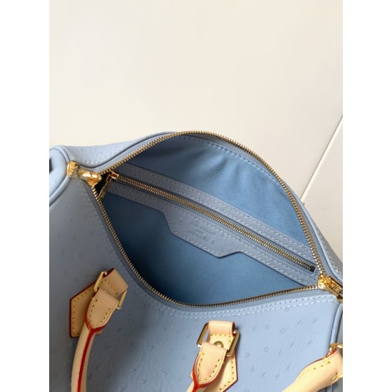 Replica AAA Borsa Louis Vuitton Speedy Soft 30 M89688 struzzo blu Copia Perfetta Borsa Louis Vuitton Speedy Soft 30 M89688 struzzo blu Imitazione Falsa