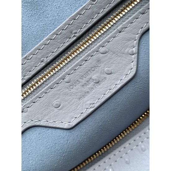 Replica AAA Borsa Louis Vuitton Speedy Soft 30 M89688 struzzo blu Copia Perfetta Borsa Louis Vuitton Speedy Soft 30 M89688 struzzo blu Imitazione Falsa