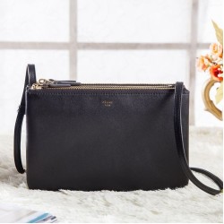 Replica Borse Celine Piccolo Trio Crossbody In pelle di vitello nera