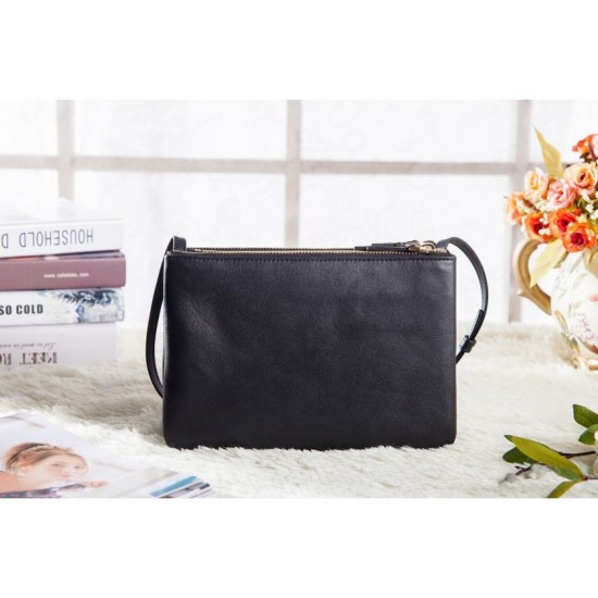 Replica Borse Celine Piccolo Trio Crossbody In pelle di vitello nera