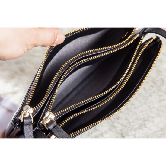 Replica Borse Celine Piccolo Trio Crossbody In pelle di vitello nera