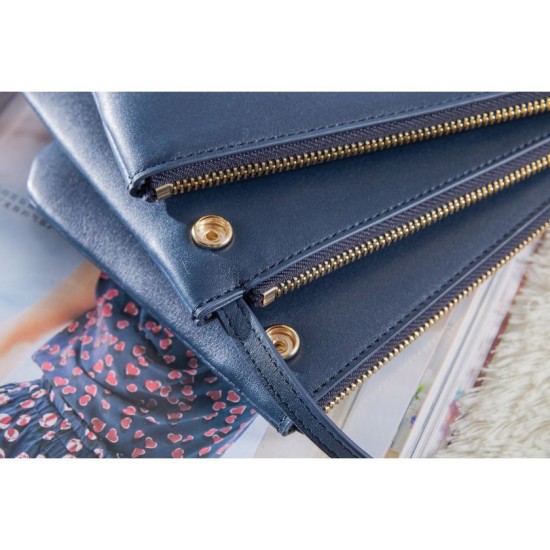 Replica Borse Celine Piccolo Trio Crossbody In Royalblue in pelle di vitello