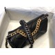 Replica Borsa Large 19 in lana tweed con patta AS1162 AS1160 Nero