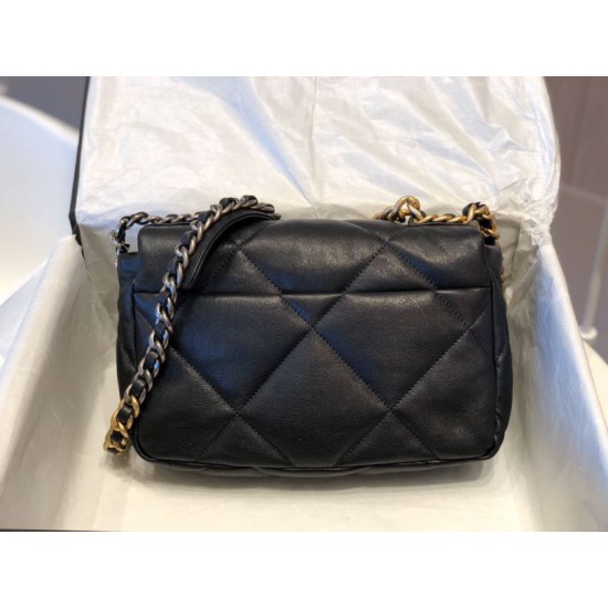 Replica Borsa Large 19 in lana tweed con patta AS1162 AS1160 Nero
