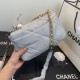 Replica Borsa Large 19 in lana tweed con patta AS1162 AS1160 Azzurro