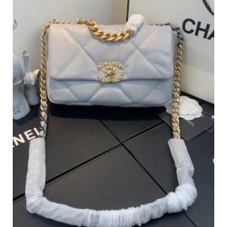 Replica Borsa Large 19 in lana tweed con patta AS1162 AS1160 Azzurro