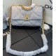 Replica Borsa Large 19 in lana tweed con patta AS1162 AS1160 Azzurro
