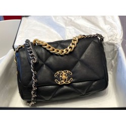 Replica Borsa Large 19 in lana tweed con patta AS1162 AS1160 Nero