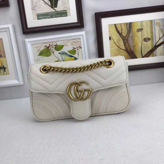 Replica Borse GG Marmont Matelassé Mini 446744 Bianca Replica Borse GG Marmont Matelassé Mini 446744 Bianca