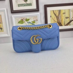Replica Borse GG Marmont Matelassé Mini 446744 Blu