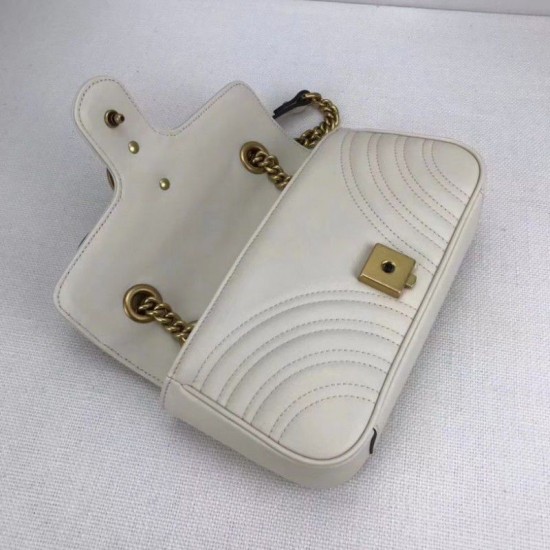 Replica Borse GG Marmont Matelassé Mini 446744 Bianca Replica Borse GG Marmont Matelassé Mini 446744 Bianca