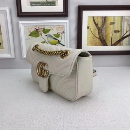 Replica Borse GG Marmont Matelassé Mini 446744 Bianca Replica Borse GG Marmont Matelassé Mini 446744 Bianca
