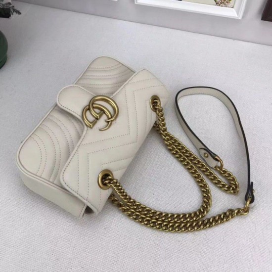 Replica Borse GG Marmont Matelassé Mini 446744 Bianca Replica Borse GG Marmont Matelassé Mini 446744 Bianca