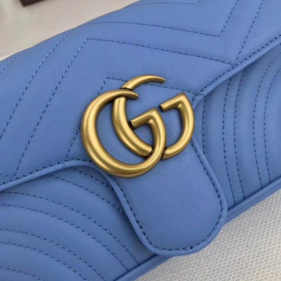 Replica Borse GG Marmont Matelassé Mini 446744 Blu Replica Borse GG Marmont Matelassé Mini 446744 Blu
