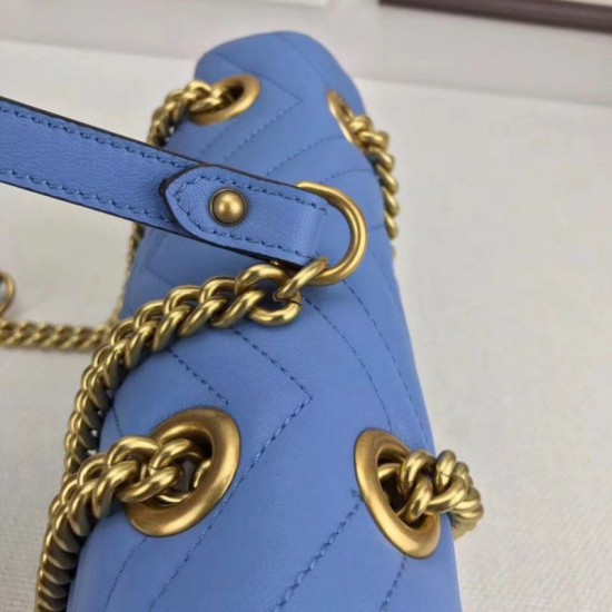 Replica Borse GG Marmont Matelassé Mini 446744 Blu Replica Borse GG Marmont Matelassé Mini 446744 Blu