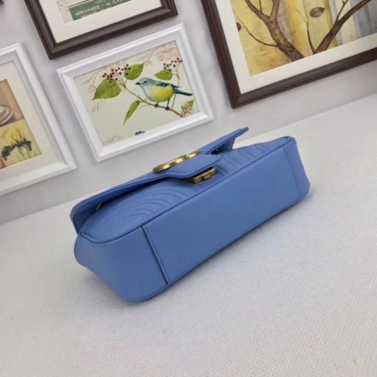 Replica Borse GG Marmont Matelassé Mini 446744 Blu Replica Borse GG Marmont Matelassé Mini 446744 Blu