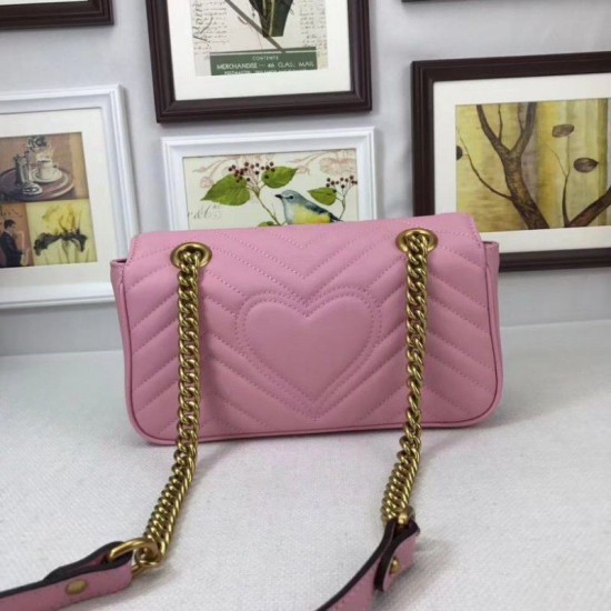 Replica Borse GG Marmont Matelassé Mini 446744 Rosa