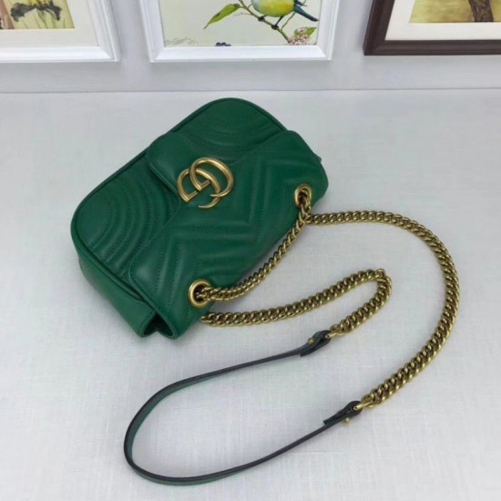 Replica Borse GG Marmont Matelassé Mini 446744 Verde