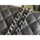 Replica Medium Classica Caviar Flap Borse A1112 Nero Argento / Hardware d'oro