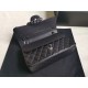 Replica Medium Classica Caviar Flap Borse A1112 Nero Argento / Hardware d'oro