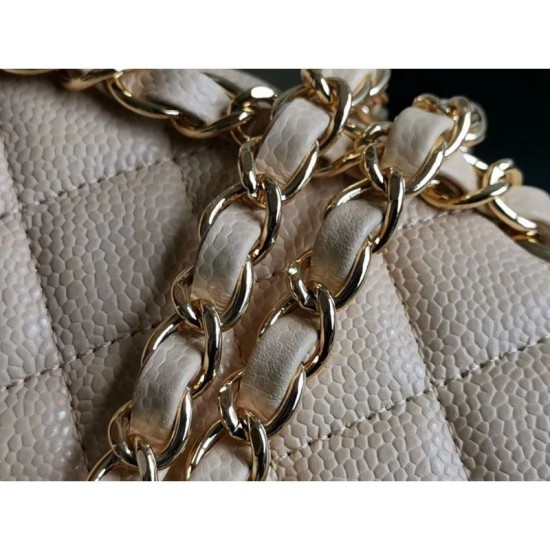Replica Medium Classic Caviar Flap Borse A1112 Albicocca Argento / Hardware d'oro